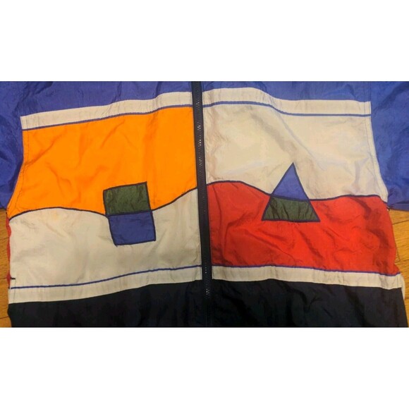 Vtg 80s 90s MacGregor Color Block Geometric Multicolor Windbreaker Track Jacket - Picture 4 of 9